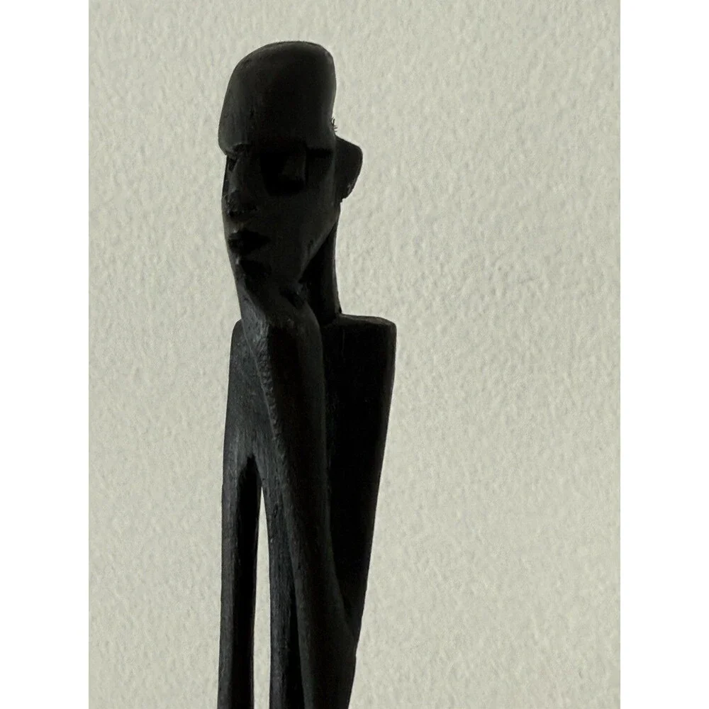 Hand-Carved African Tribal Wood Figures Man & Woman Set 17.5” Ethnic Decor